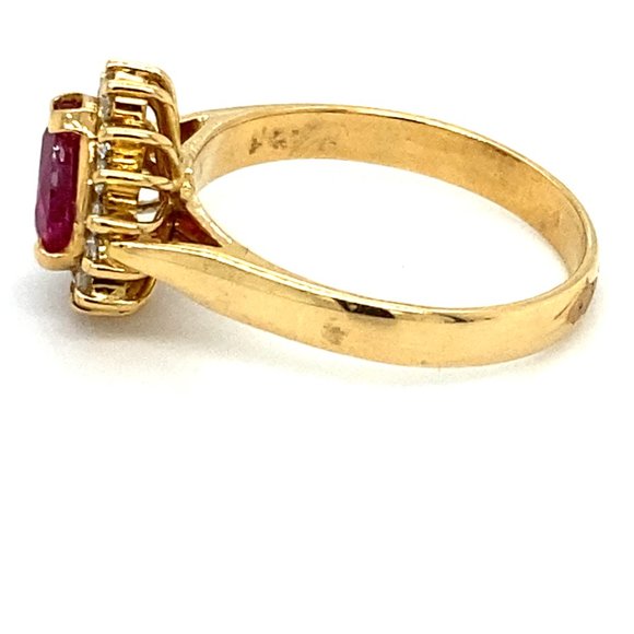 GIA Certified Ruby 2.08ct Diamonds 18K Gold Ring - Picture 6 of 9